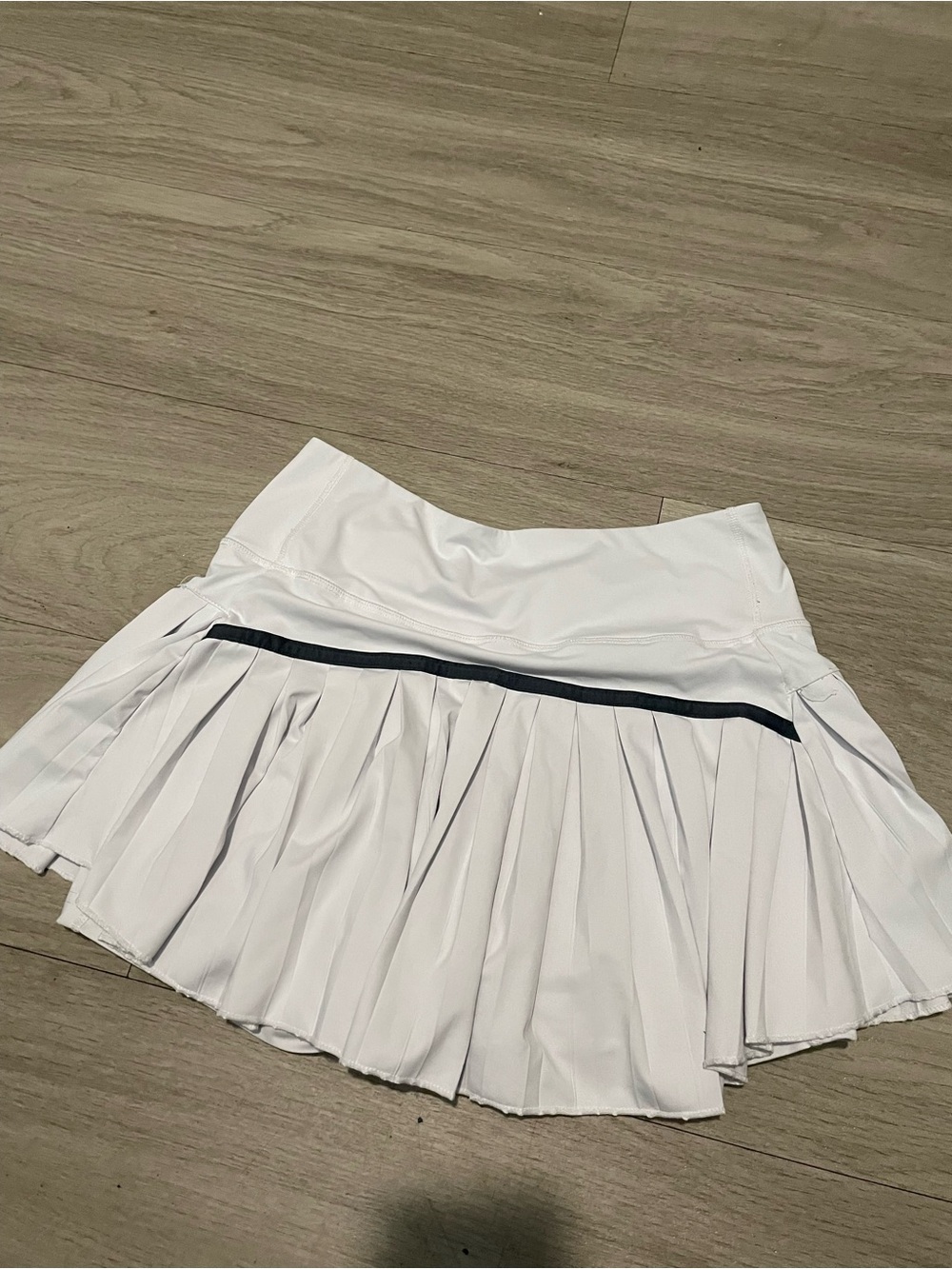 Classic White Pleated Tennis Skirt with Black Trim